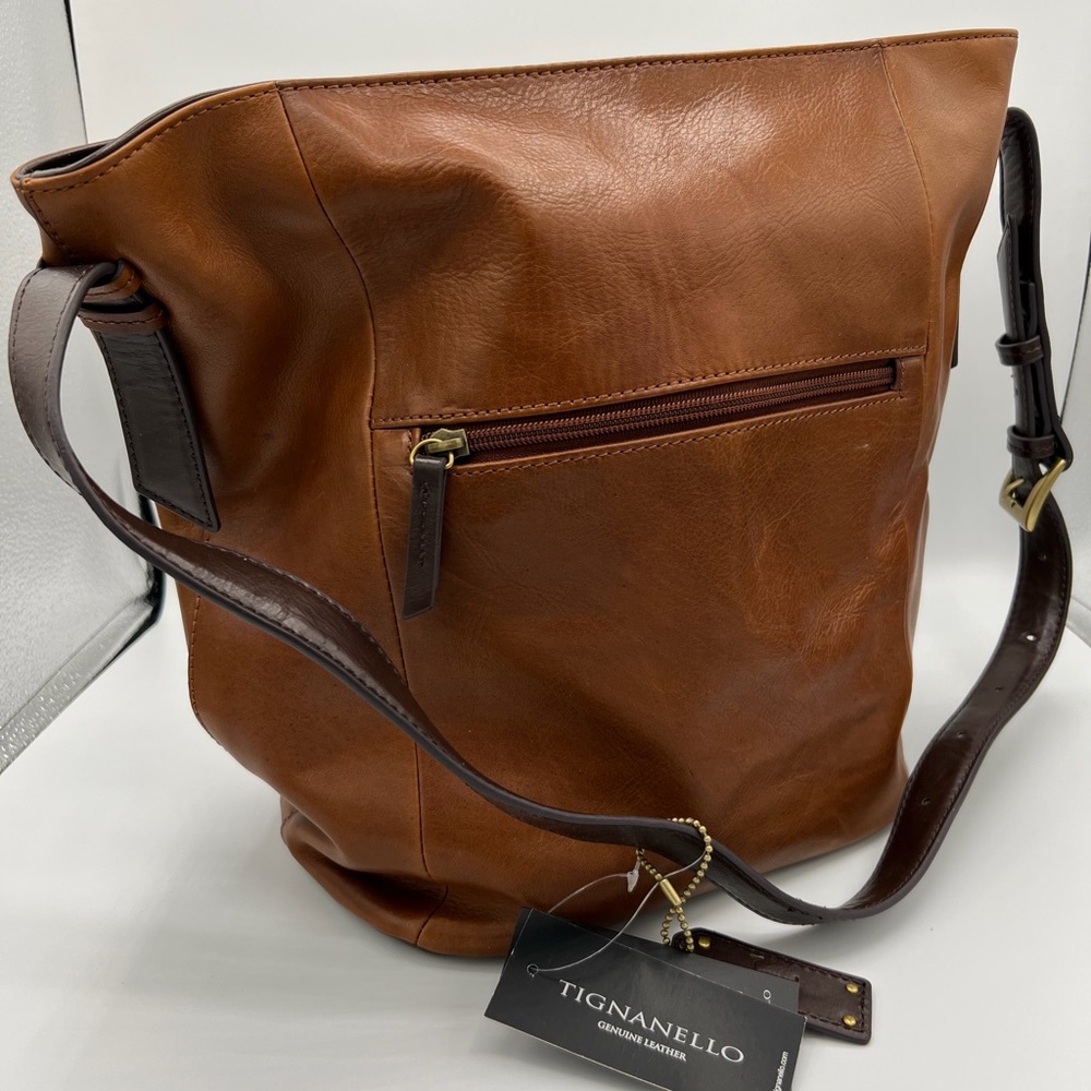 Tignanello Brown Leather Bucket Bag